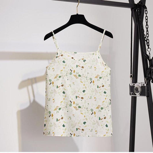 Pofulove Plus Size 3 Piece Set Women Short Sleeve Shirts Camisole Shorts Three-piece Summer Causal