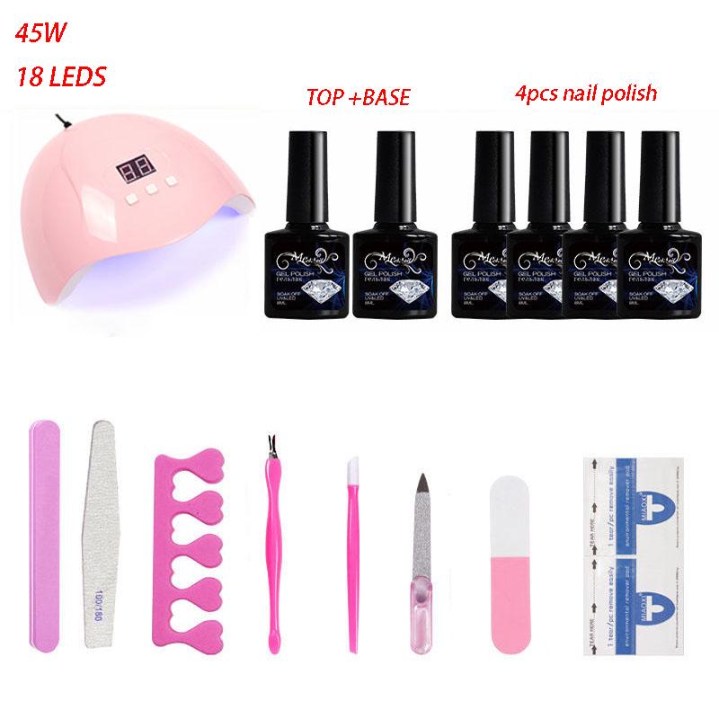 Nail Kit 45/48W LED UV Lamp nail dryer set Gel Nail Polish Set Nail Art Tool kit Manicure Set