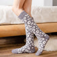 3 Pairs of Leopard-print Coral Fleece Socks Women's Calf Socks Furry Winter Sleep Socks Plus Velvet Thick Warm Stockings