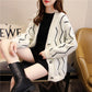 Autumn and Winter Mohair Cardigan Jacket Wild Loose Casual Sweater V-neck Knitted Female Top
