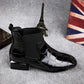 Winter Autumn Women Boots Square Heel Ankle Boots Paint Leather Boots Motorcycle Botas Lady Shoes