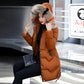 Winter Women's Mid-length Slim-fit Padded Jacket Fashion Big Fur Collar Cold-proof Cotton Jacket Large Size Jacket