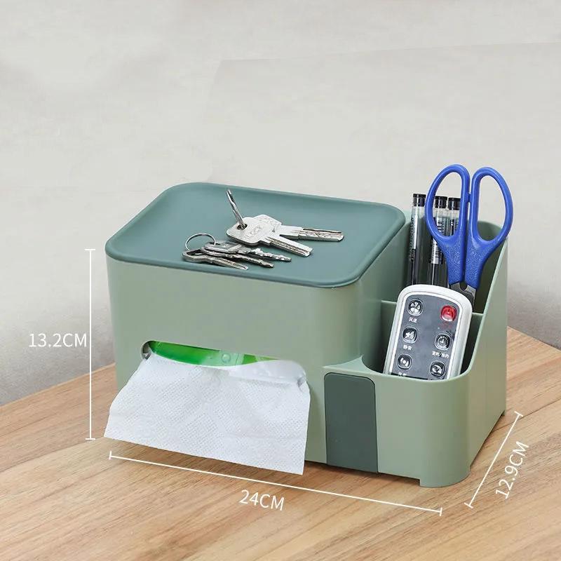 Tissue Box Living Room Household Multi-function Pumping Box Coffee Table Remote Control Storage Box Light Luxury Creative Roll Paper Tube