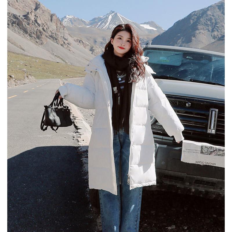 Down Padded Jacket Women Winter Thick Mid-length Padded Jacket Korean Casual Hooded Cotton-padded Jacket Bread Jacket