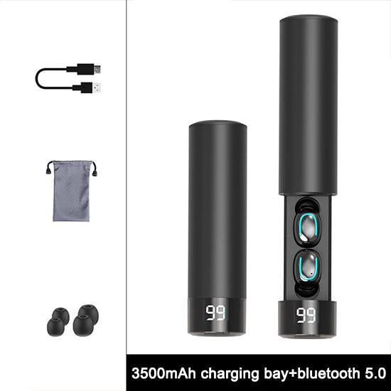 Bluetooth Earphones Mini LED Display Headphone Stero Sound 3500mah Power Bank Sport Wireless Headset