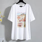 Fashion  Summer Tops Skirt 2 Piece Set Women Printed T Shirt Irregular Skirt 2 Piece Set Outfits