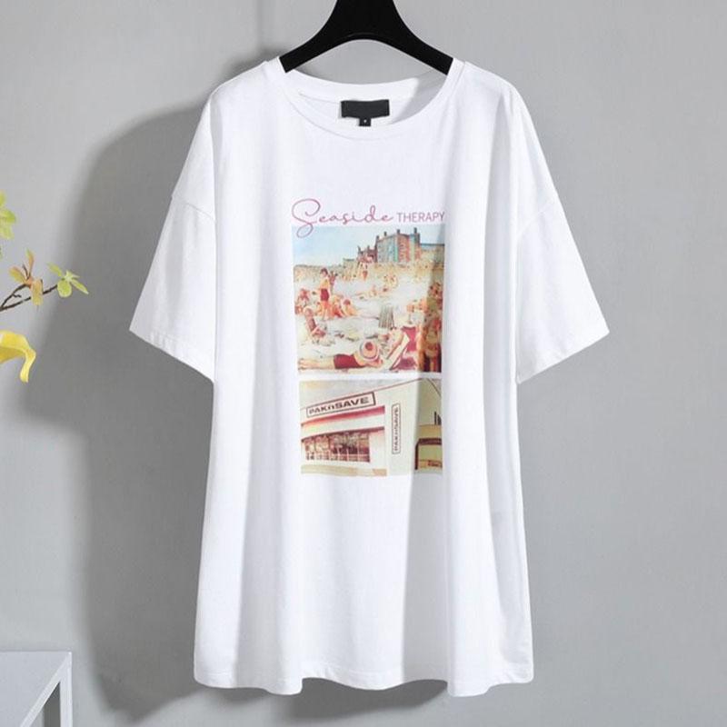 Fashion  Summer Tops Skirt 2 Piece Set Women Printed T Shirt Irregular Skirt 2 Piece Set Outfits
