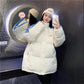 Bread Coat Jacket Korean Version Loose Color Matching Mid-length Cotton Coat Cotton Coat New Winter