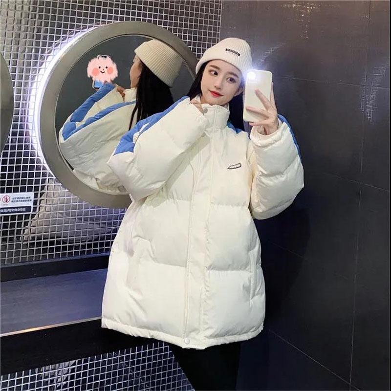 Bread Coat Jacket Korean Version Loose Color Matching Mid-length Cotton Coat Cotton Coat New Winter
