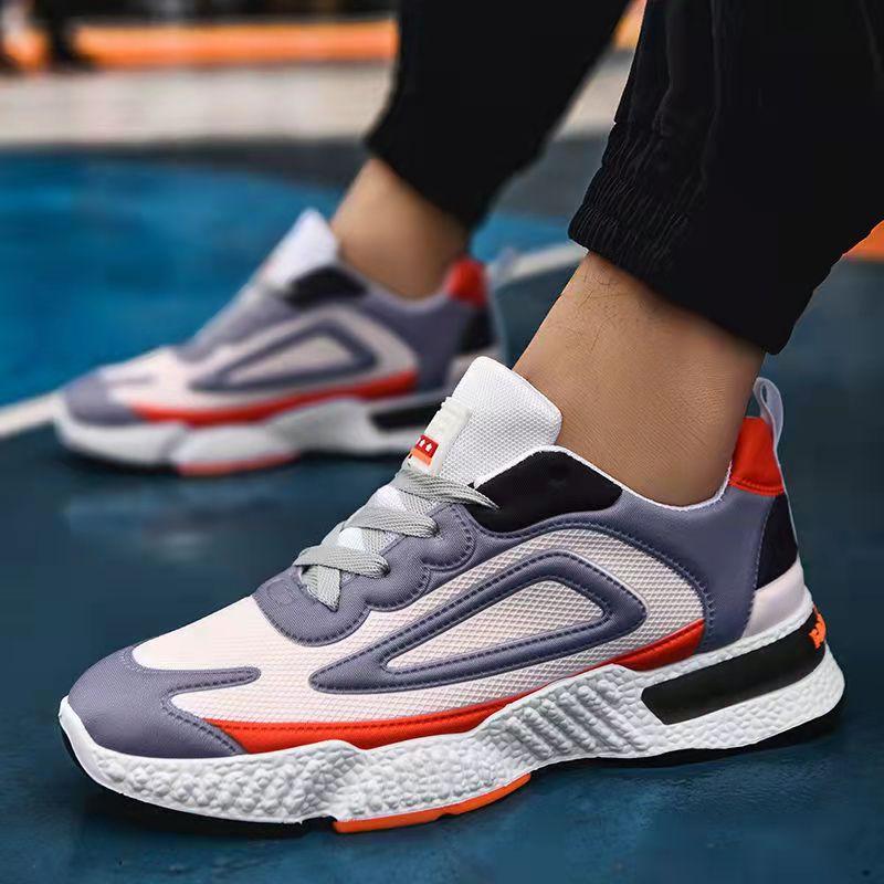 Men's Sports Shoes Ultra-light Running Shoes Non-slip Soft Bottom Shock-absorbing Rebound Fitness Shoes Four Seasons Breathable Training Shoes