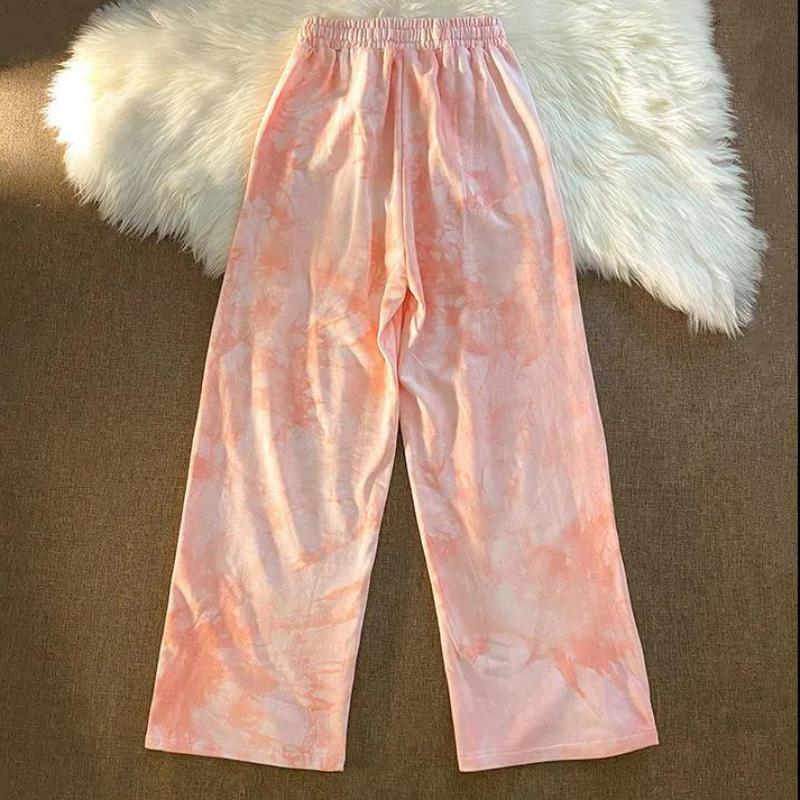 Tie-dye Drape Casual Loose Sweatpants Women's Summer Thin Section Breasted Split Ends Are Thin Wild Guard Pants Ins Tide