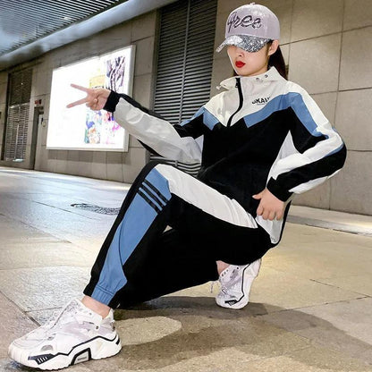 Autumn and Winter Sports Suit Female Casual Loose Student Two-piece Gym Fitness Suit Couples Wear Yoga Clothes Sportswear Sets