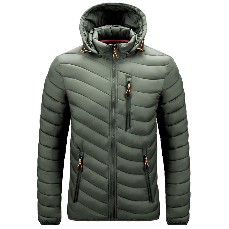 Winter Hooded Jacket Down Coat Solid Stand Collar Warm Jackets and Coats Men's Parkas