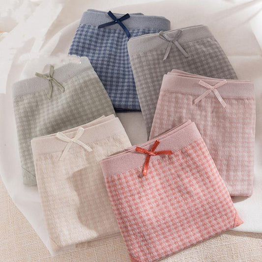 3pc Women's Panties Graphene Cotton Antibacterial File No Trace Middle Waist Sweet Student Girl