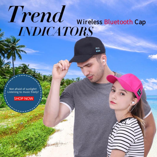 Wireless Bluetooth Earphone Outdoor Peaked Cap Sun Hats with Mic Handsfree Headphone for Cell Phone