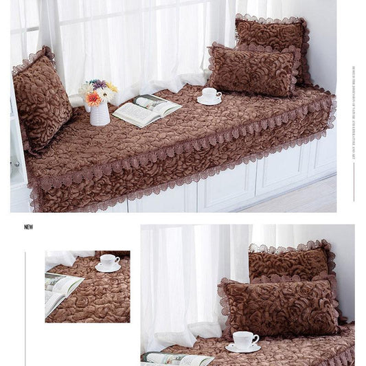 Thick Plush Bay Window Mat Modern Minimalist Non-slip Bedroom Tatami Balcony Mat Window Bench Mat