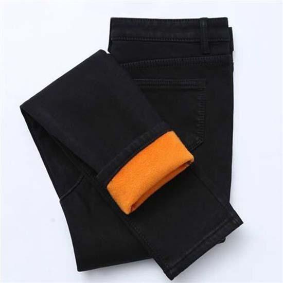 Plus Size Winter Jeans for Women Female High Waist Skinny Thick Casual Trousers Velvet Denim Pants