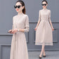 Women Solid Color Sweater Dress Long Section Turtleneck Lace Knitted Skirt Pullover