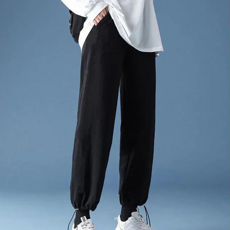 Women's Spring and Summer Lace-up Lantern Pants Korean Version of Loose and Thin All-match Casual High-waist Straight Wide-leg Pants