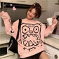 Monster Women's Long Sleeve Sweatshirts Girls Pullovers Fashion Jackets Tops Casual Sweaters