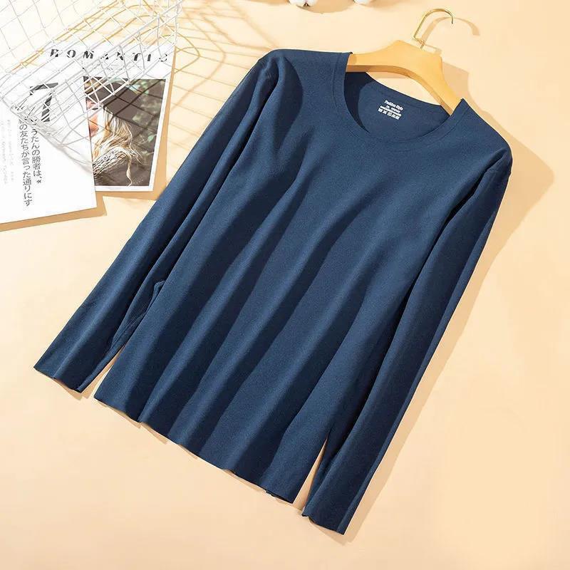 Non-marking Heating and Warm Men's Plus Velvet Thick Autumn and Winter Cold-proof Round Neck Stretch Shirt