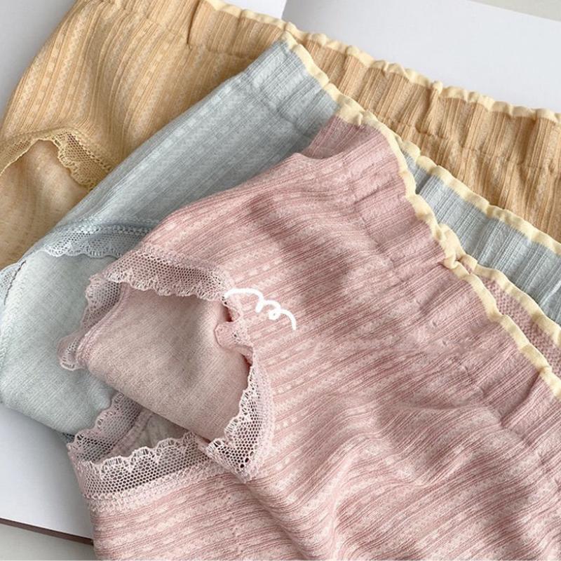 Sweet Girls Panties, Twist Stripes, No Trace Antibacterial and Breathable, Hips and Mid-waist