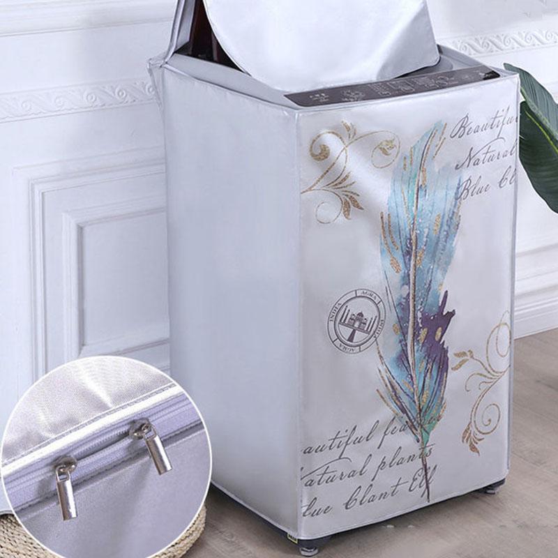 Washing Machine Cover Automatic Sunscreen Laundry Dryer Waterproof Protector Silver Cartoon Animal Printed Dust Proof Case