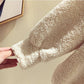 Faux Lamb Wool Plus Fleece Sweater Autumn and Winter Loose Half Zipper Coat Furry Padded Top