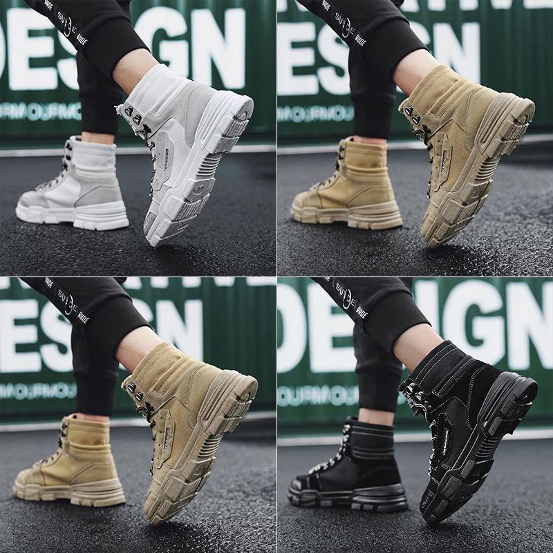 Autumn and Winter Plush High Top Martin Boots Desert Boots Military Boots Snow Boots Men's Shoes
