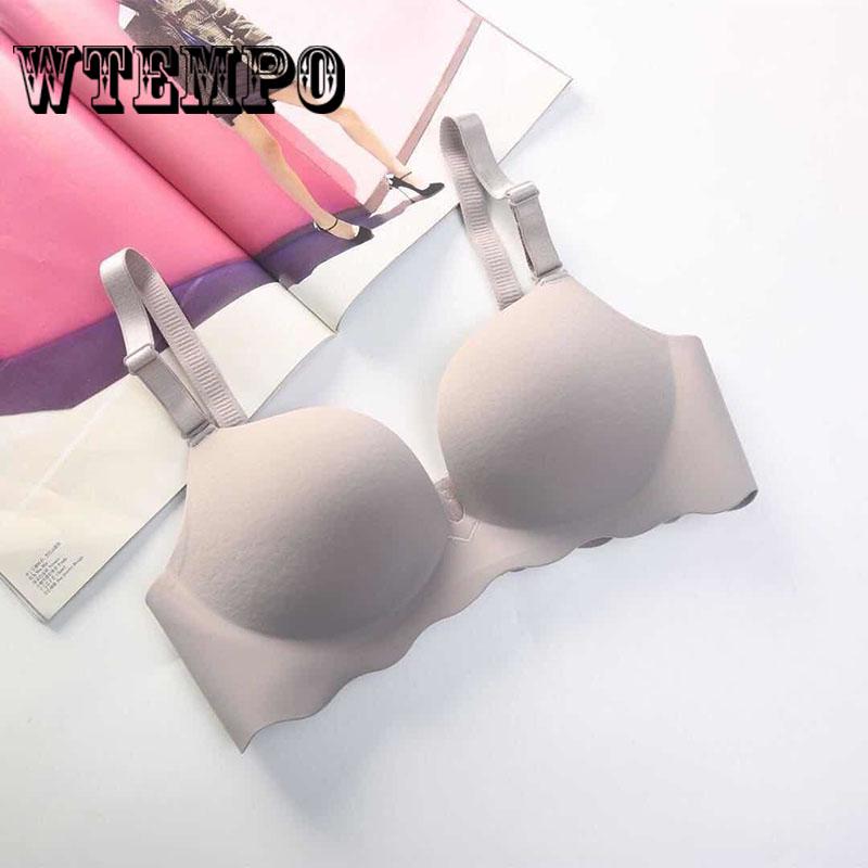 Sexy Woman Push Up Bra Seamless French Romantic Gathered Bra Printed Anima Bra Sweet