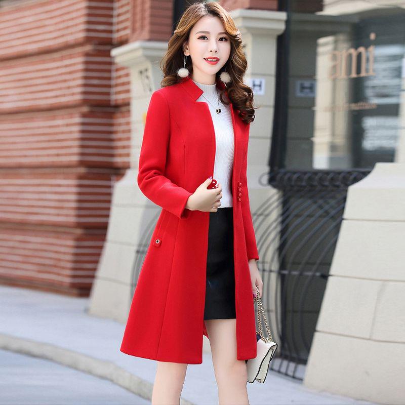 Winter Autumn Coat Women Wool Jacket Long Oversized Coats Blend Woolen Outerwear 2019 Women Clothing