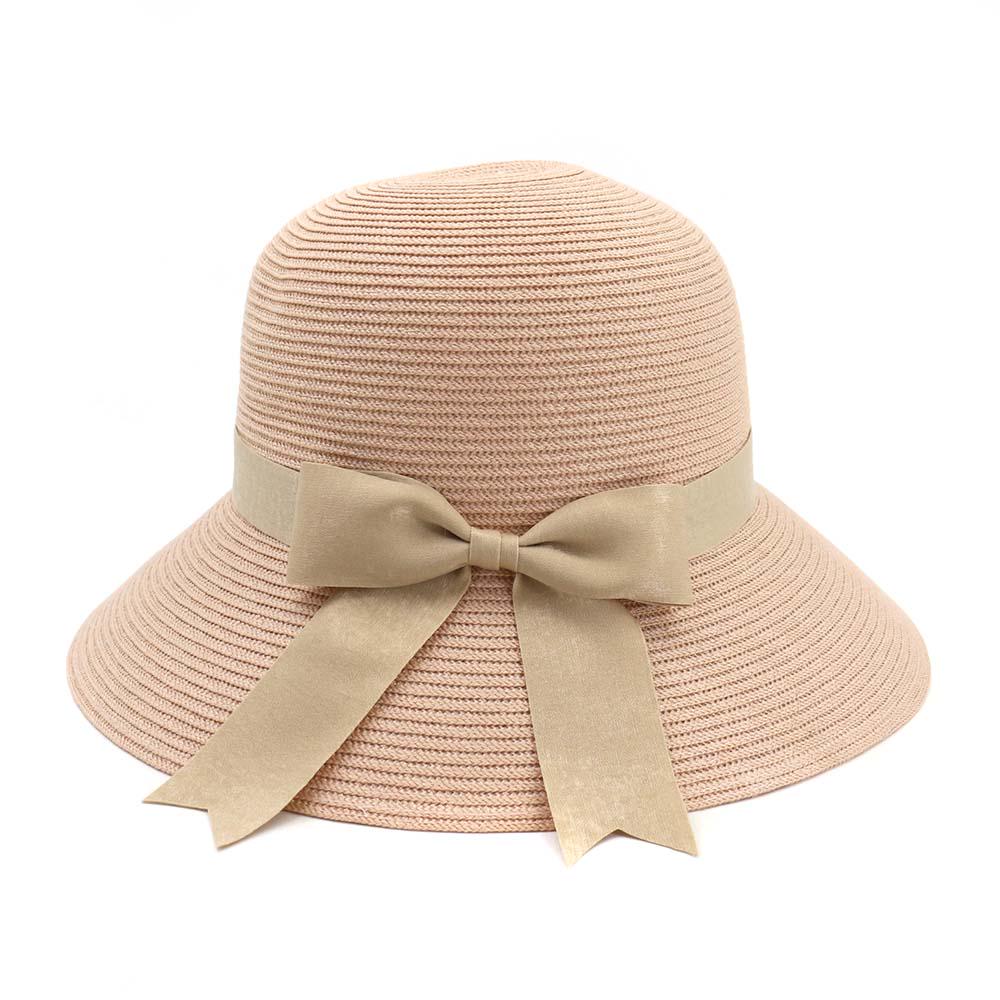 Straw hat Stylish vintage style linen bow summer straw hat