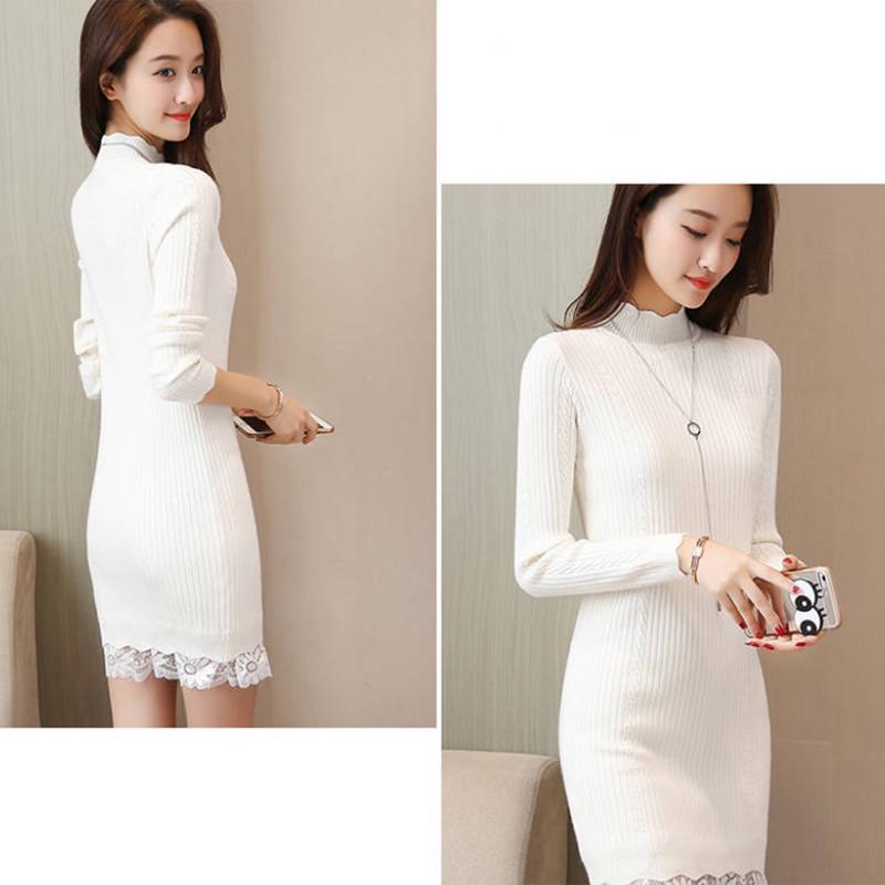 Pofulove temperament slim hip skirt skirt Dress  mid-length slim slim bottoming dress female