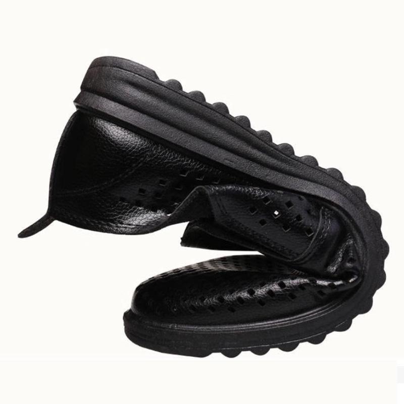 Men's Mesh Leather Shoes Cover Toe Pu Material Peas Shoes Soft Bottom Comfortable Breathable Driving Shoes Men's Shoes