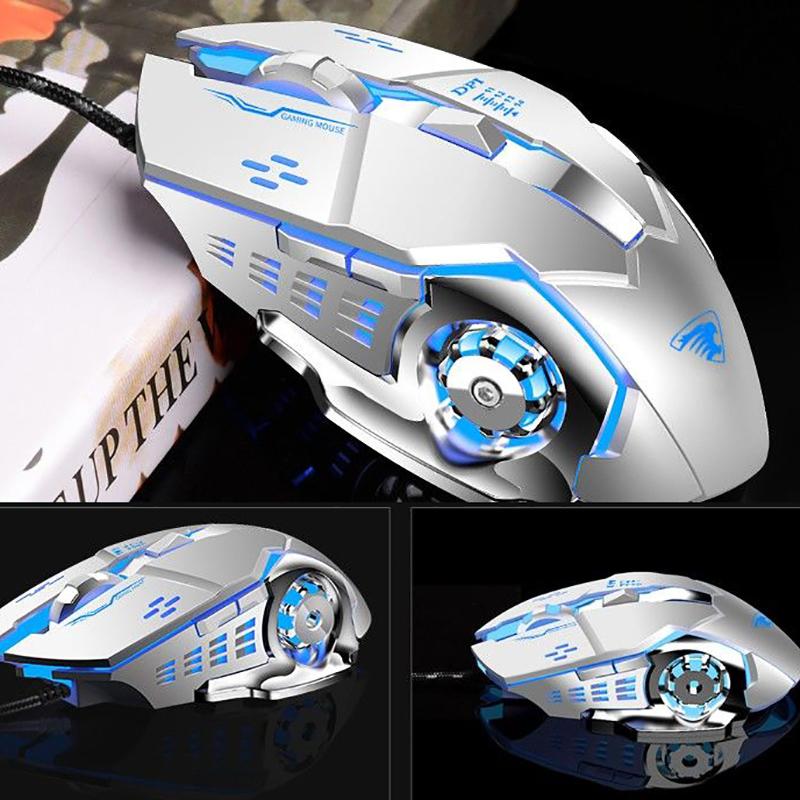 Wired Gaming Mechanical Computer Desktop Notebook Mouse Silver Eagle Gaming Mouse