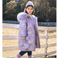 Girls' Warm Down Jacket Thick and Windproof Mid-length Coat Korean Style Over-the-knee Winter Coat