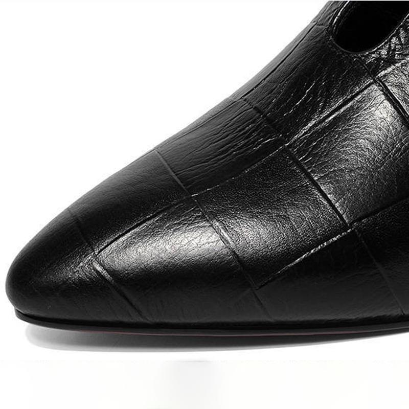 Oxford Shoes Women's Pointed Toe Mid-high Heel Thick Heel Leather Shoes Adult Synthetic Leather Women's Shoes Retro British Style Ladies Leather Shoes