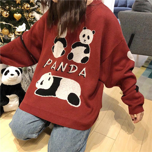 Autumn  Winter Cartoon Pullover Sweater Casual Fashion Long-sleeved Loose Sweater Girl Student Jacket