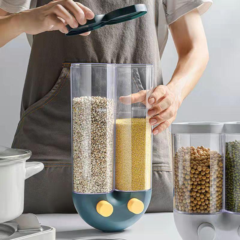 Wall-mounted Grain Storage Box Compartmentalized Storage Grain Storage Tank