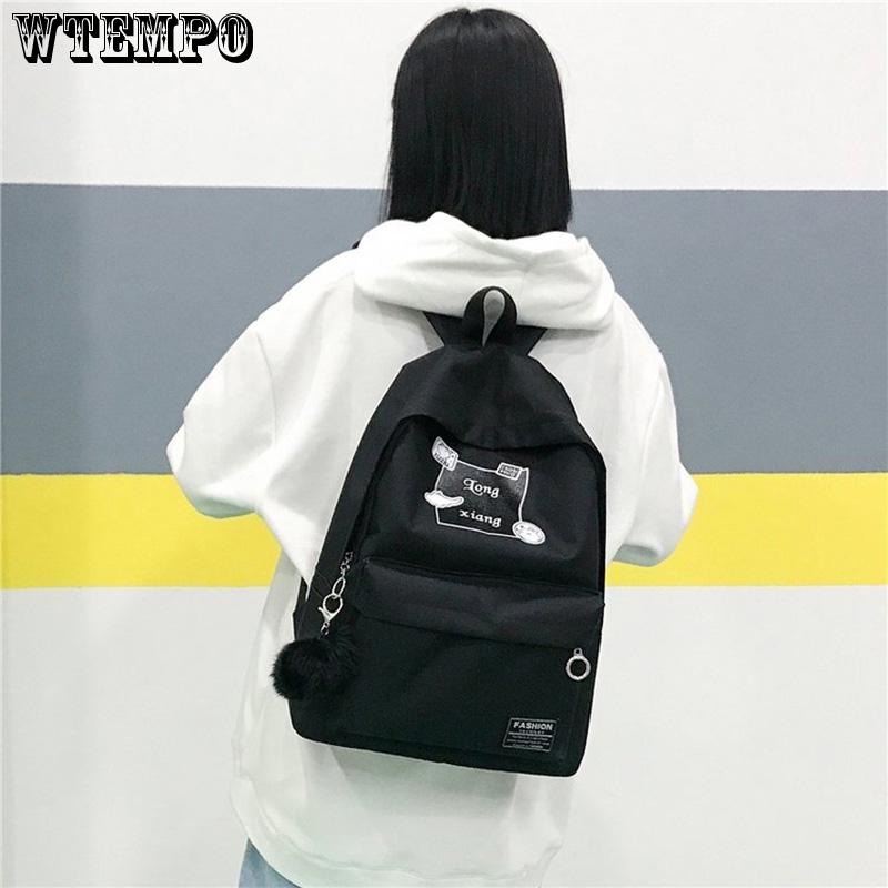New Backpack Patchwork Backpack Women Canvas Backpack School Women Travel Bag