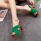 Summer Waterproof Platform Thick Heel High-heeled Women's Sandals Thick Bottom Anti-skid Peep-toe Slippers