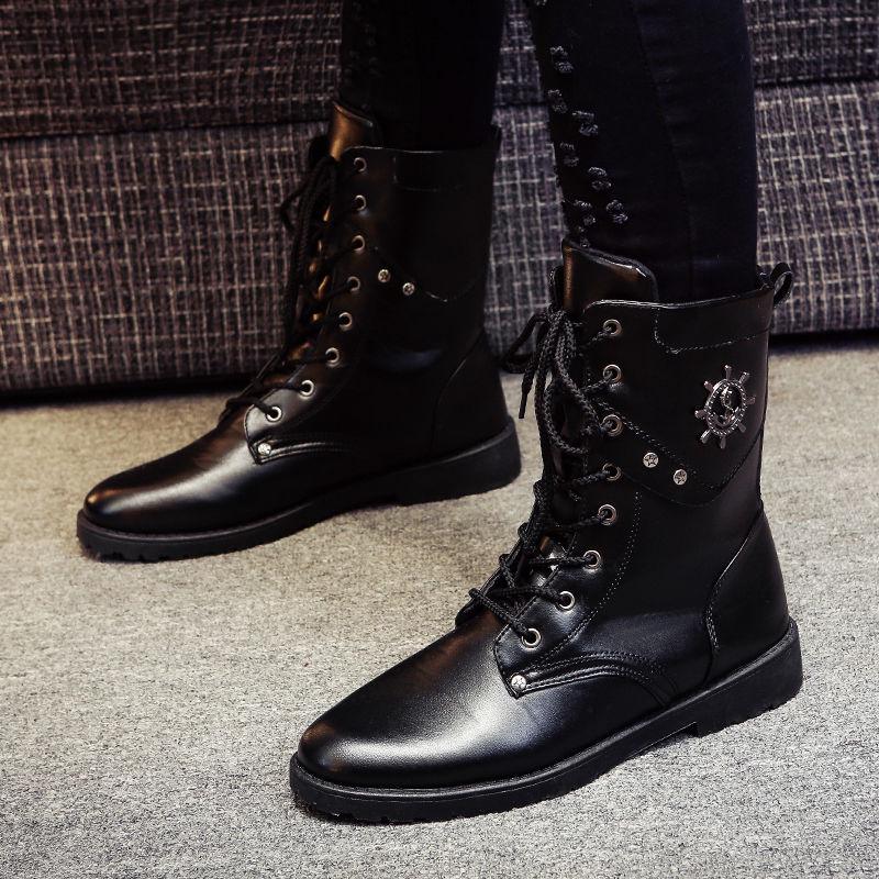 Retro High Martins Boots for Men Arrival Winter Warm Tooling Boots Non-Slip Breathable Ankle Boots