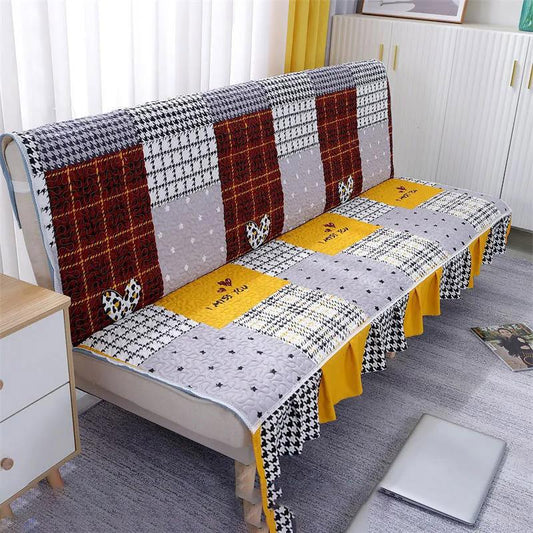 Simple Dual-use Armrestless Sofa Bed Cover Full Cover Foldable Sofa Cushion Four Seasons Universal Non-slip Sofa Cover