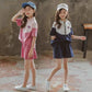 Girls' Summer Suits Children's Fashion Western Style Sports Net Red Summer Clothes Children's