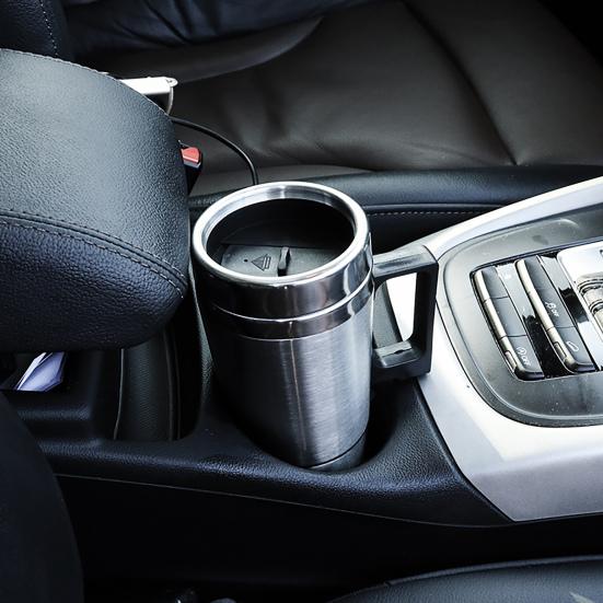Car Electric Kettle Detachable Fast Heating 12/24V 380ml Stainless Steel Electric Car Heated Kettle Cup for Water Tea Coffee Milk