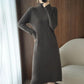 Sweater Dress Women's Half Turtleneck Pullover Knitwear Mid-length Over The Knee Loose Top Trending Sweater Dress Autumn Winter