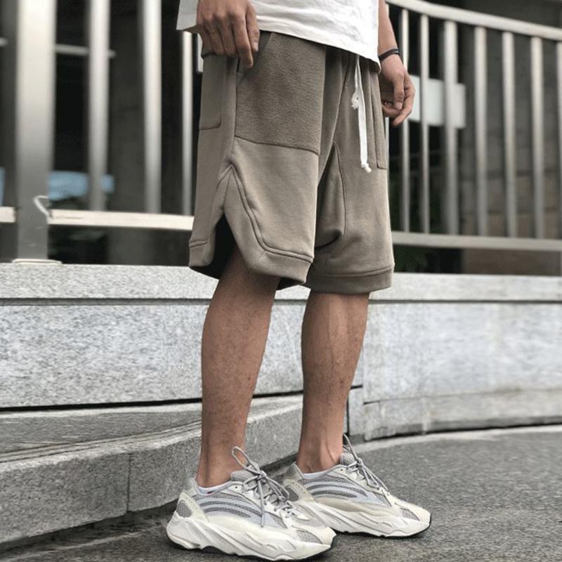 Street Trend Hip-hop Loose Shorts Gray Men's and Women's Summer Cotton High Street Knitted Five-point Pants Shorts