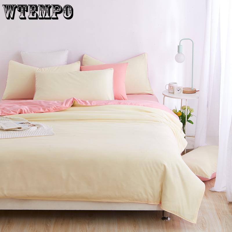 Bedding Solid Color Double Combed Matte Four Piece Set  Dormitory Simple Quilt Cover Bed Sheet