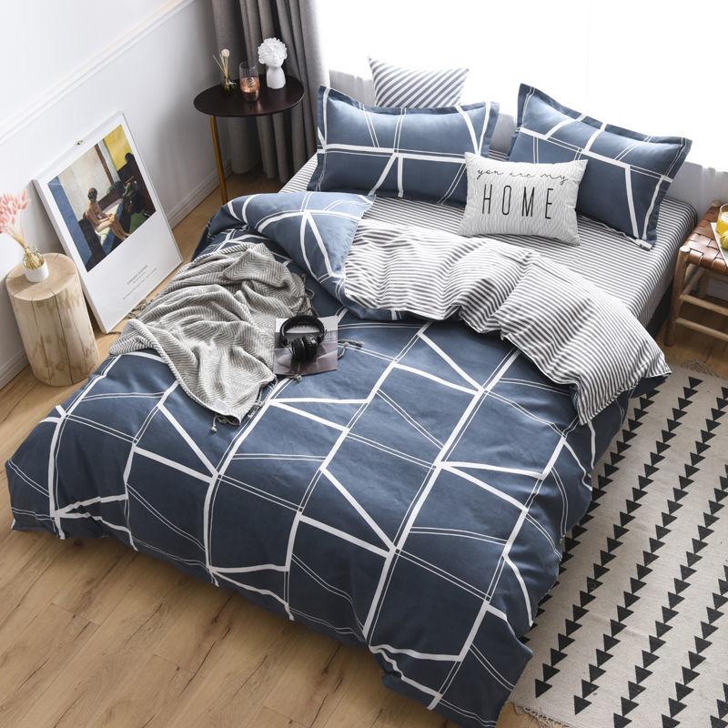 Four-piece Cotton Duvet Cover Bed Simple Single Dormitory Bed Linen Set