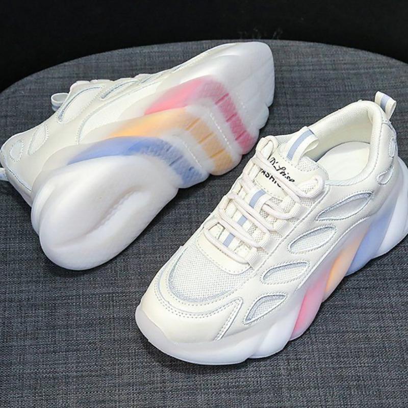 Thick-soled Height-increasing Shoes Fashion Ladies  All-match Casual Sports Shoes Spring and Summer Outdoor Running Breathable Clearance Shoes